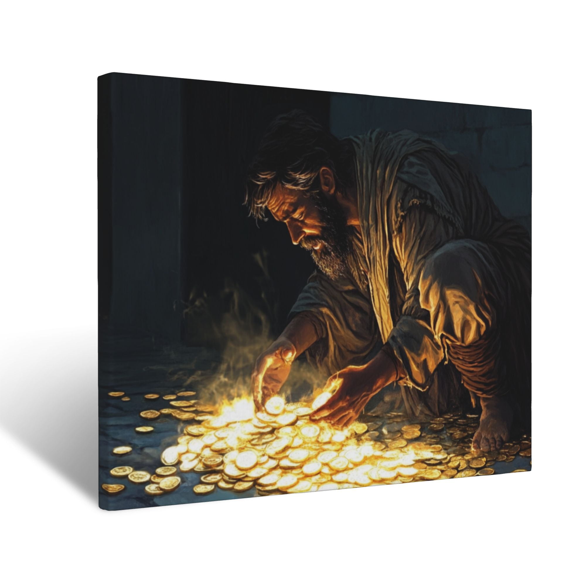 The Parable Of The Talents, Glowing Coins Being Multiplied