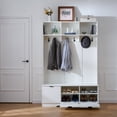thumbnail image 1 of CozyNook Hall Tree with Storage Bench, Coat Rack with Shoe Shelf, Modern Entryway Organizer for Home Entry, Hallway, Mudroom Furnitur, 1 of 9