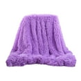 thumbnail image 1 of CozyQx Home Essentials Shaggy Long Faux Fur Throw Blanket Fuzzy Lightweight Plush Sherpa Fleece Home Decor Purple, 1 of 5
