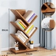 thumbnail image 1 of CozySound 5-Tier Tree Bookshelf, 17"x9"x32" Bamboo Storage Shelf, Modern Floor Bookcase CD Display Rack, Carbonized Varnish Finish, 1 of 7