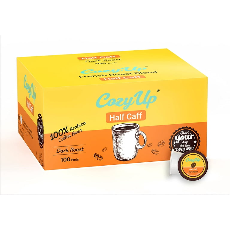 CozyUp Half Caff Breakfast Blend Single Serve Coffee Pods Compatible with Keurig K Cup Brewers Dark Roast Coffee 100 Count Walmart