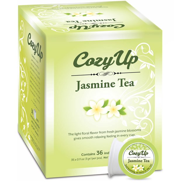 CozyUp Jasmine Green Tea Pods Compatible with Keurig KCup Brewers, 36