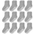 thumbnail image 1 of CozyWay Toddler Socks with Grippers - Non-Slip Grip Dots, Arch Support & Gripper Socks for Toddlers - Breathable Cotton Crew Style for Boys & Girls - 3T-5T, Gray, 12-Pack, 1 of 7