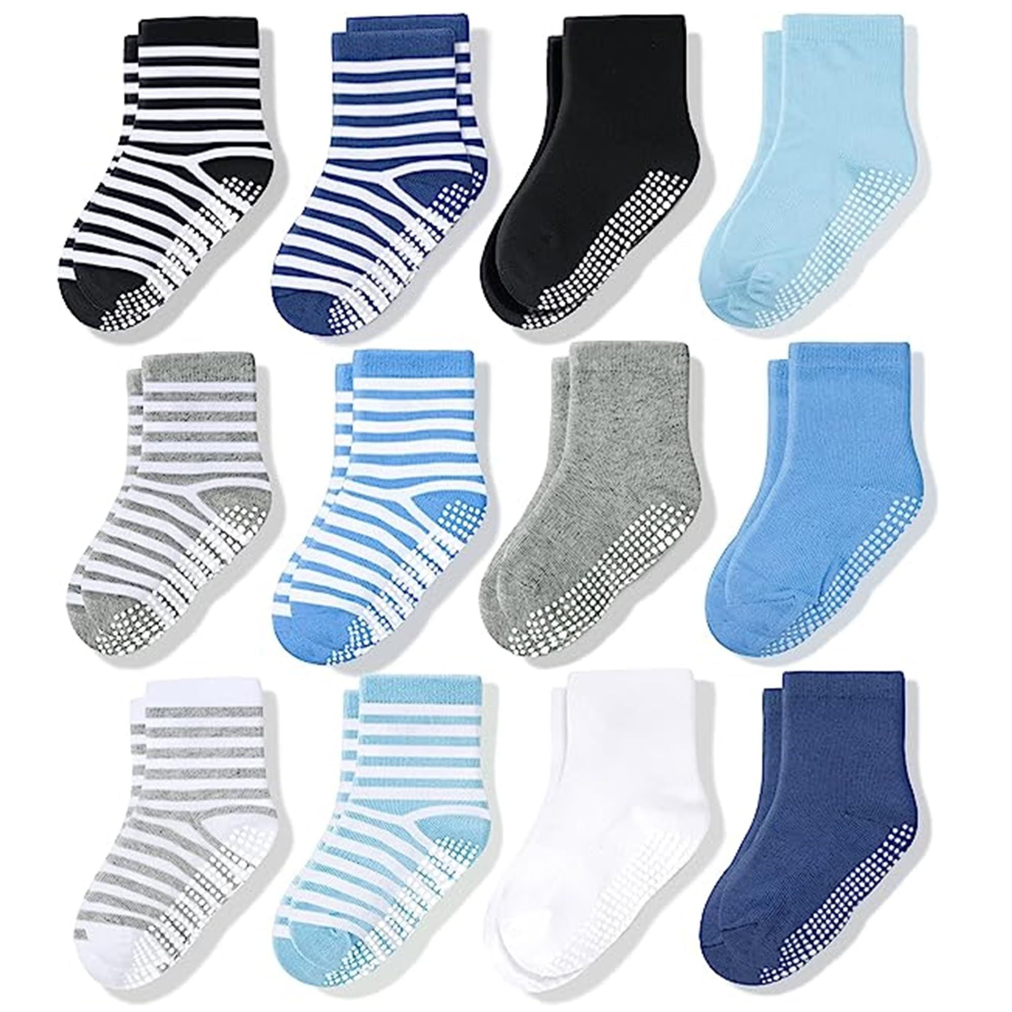 3 Pairs Baby Knee High Socks - Organic Cotton Toddler Stockings For Boys & Girls