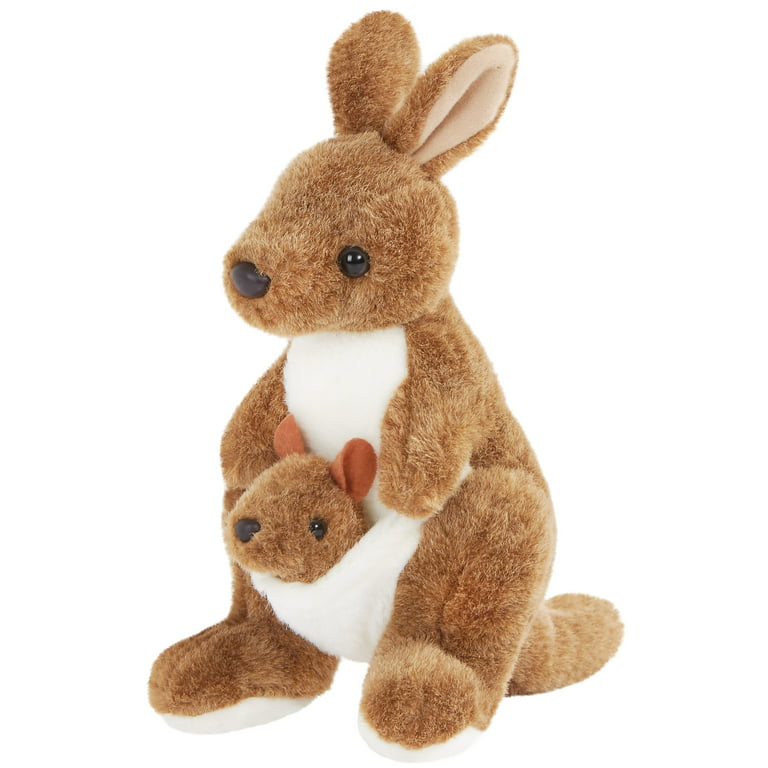CozyWorld Mother's Day Stuffed Animals Kangaroo Cute Plush Toys Special Day  for Kids Preschool Birthday Gifts for Kids, Brown, 10.5’’
