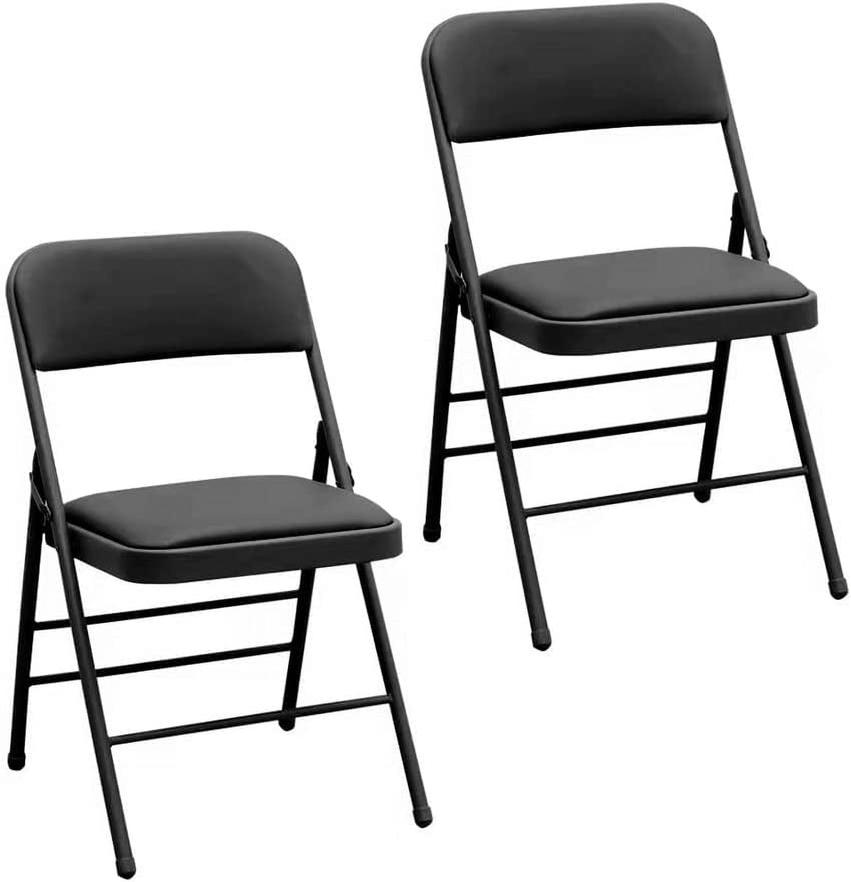 Cozybox 2Pack Vinyl Padded Folding Chair Steel Frame Folding Chairs With Padded Seats Party