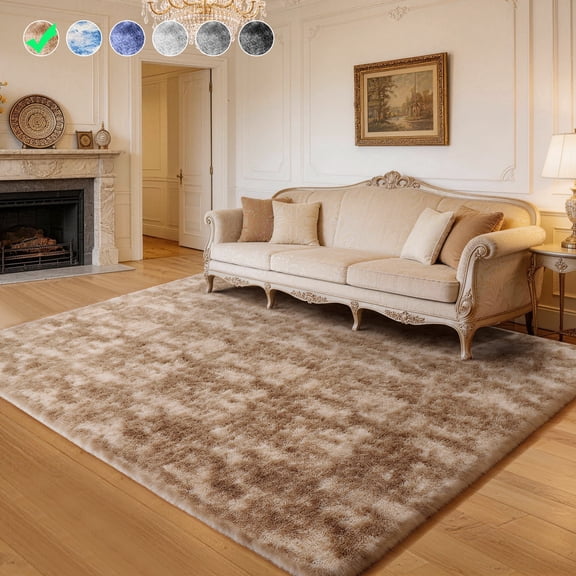 Cozydesg 6ftx9ft Large Area Rugs,Shag Fluffy Rugs for Living Room Bedroom, Modern Indoor Floor Rugs Soft Carpet Home Decro,Camel