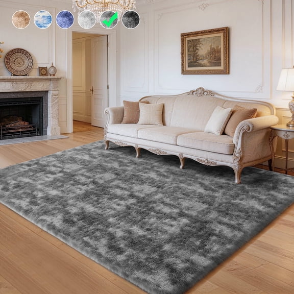 Cozydesg 6ftx9ft Large Area Rugs,Shag Fluffy Rugs for Living Room Bedroom, Modern Indoor Floor Rugs Soft Carpet Home Decro,Dark Gray