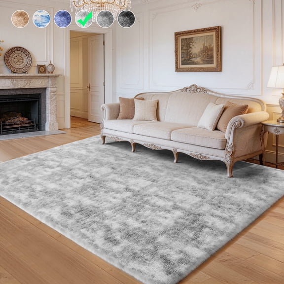 Cozydesg 6ftx9ft Large Area Rugs,Shag Fluffy Rugs for Living Room Bedroom, Modern Indoor Floor Rugs Soft Carpet Home Decro,Light Gray