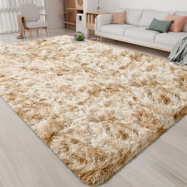 CozyDesg 8ft x 10ft Area Rugs, Soft Fluffy Area Rugs Floor Mat Floor Rugs for Living Room Bedroom Modern Decor Carpet, Camel