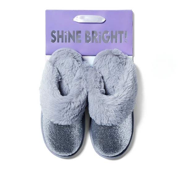 Cozyfoams Women's Glitter Scuff Slipper with Gift Bag