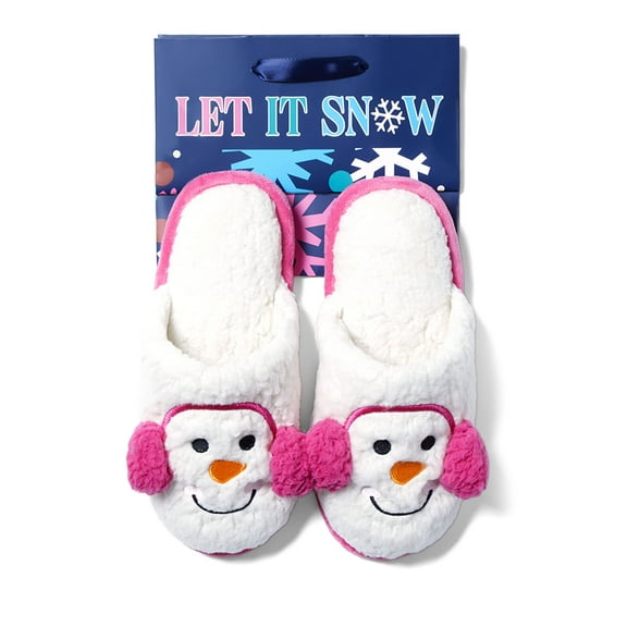 Cozyfoams Women's Holiday Novelty Scuff Slipper with Gift Bag