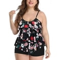thumbnail image 1 of Cozyfort Beach Vacation Clothes for Women New Summer Plus-Size Lady's Printed Boxer Swimwear Tankini Swimsuits for Women Plus Size Two Piece, 1 of 2