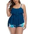 thumbnail image 1 of Cozyfort Beach Vacation Clothes for Women New Summer Plus-Size Lady's Printed Boxer Swimwear Tankini Swimsuits for Women Plus Size Two Piece, 1 of 2