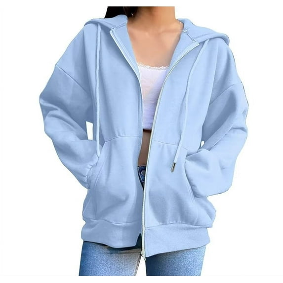 Cozyfort Hoodies for Women Zip up Casual Full Zip Up Sherpa Lined Hoodie Sweatshirt Jacket Coat Sweatshirt for Women Zip up