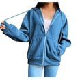 thumbnail image 1 of Cozyfort Hoodies for Women Zip up Casual Full Zip Up Sherpa Lined Hoodie Sweatshirt Jacket Coat Sweatshirt for Women Zip up, 1 of 2