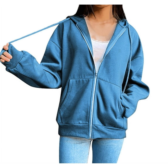 Cozyfort Hoodies for Women Zip up Casual Full Zip Up Sherpa Lined Hoodie Sweatshirt Jacket Coat Sweatshirt for Women Zip up