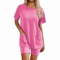thumbnail image 1 of Cozyfort Pajama Set for Women 2 Piece Lounge Set Short Sleeve Tops and Shorts Soft Sleepwear with Pocket, 1 of 5