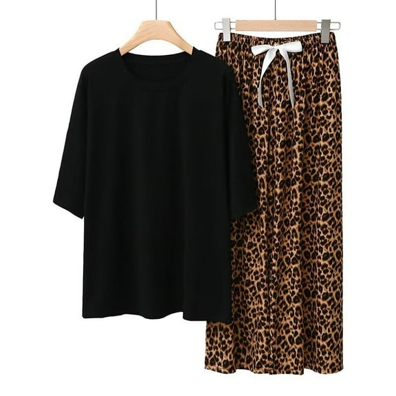 Cozyfort Pajama Sets for Women 2 Piece New Modal Short-Sleeve Long Pants Sleepwear Set for Plus-Size Women Pajamas for Women Set Plus Size