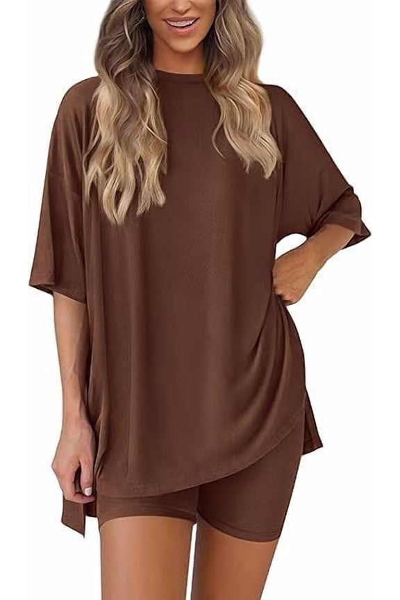 Pajamas for Women Set Plus Size Women's Originals 2 Piece Lounge, Comfywear Supersoft Boxy T-Shirt & Sleep Shorts Loungewear Set Lounge Sets for Women 2 Piece