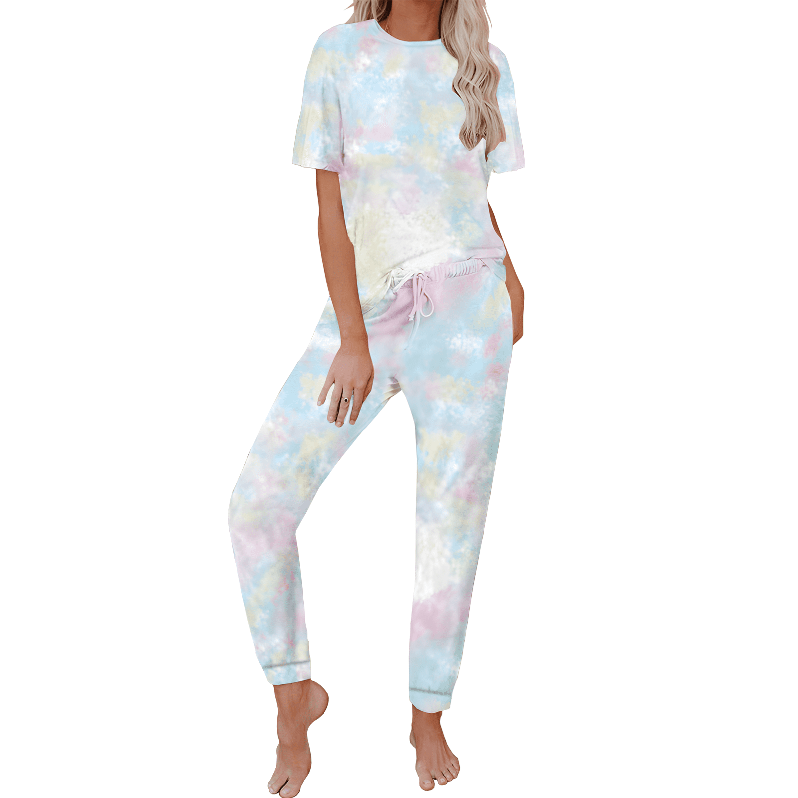 Cozyfort Pajamas for Women Set Summer Womens Loungewear Set: Tie-Dye ...