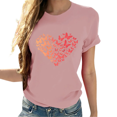 thumbnail image 1 of Cozyfort Women's T-Shirts Graphic Heart/Butterfly Print Women's T-Shirt Short Sleeve Crewneck for Summer Shirts for Women Graphic Tees, 1 of 5