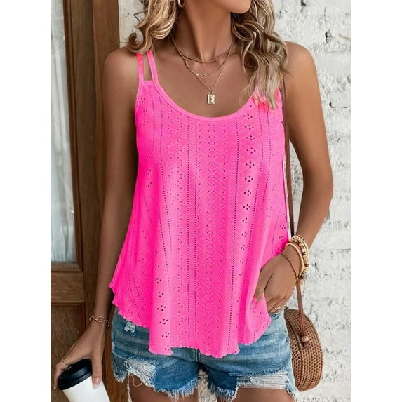 Cozyfort Women's Tank Tops Plus Size Sleeveless Summer Top Spaghetti Strap Spring Shirt Loose Fit Beach Vacation 2025 Casual