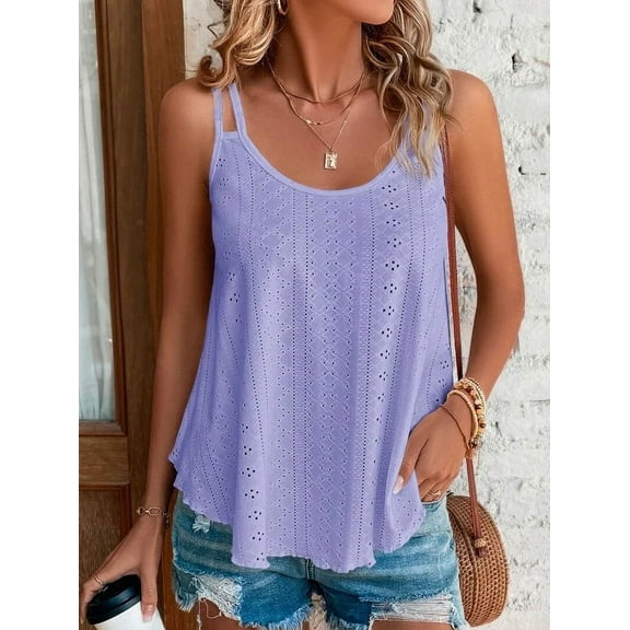 Cozyfort Women's Tank Tops Plus Size Sleeveless Summer Top Spaghetti Strap Spring Shirt Loose Fit Beach Vacation 2025 Casual