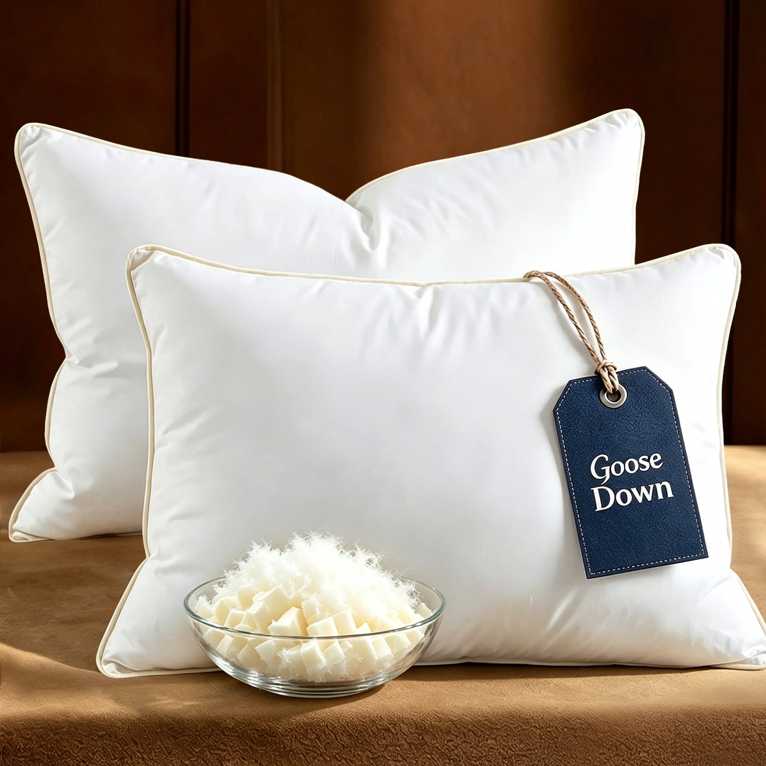 Cozyharbor 6-Layer 100%Cotton Shell Goose Down & Memory Foam Pillow ...