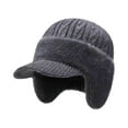 thumbnail image 1 of Cozyhead Beanie, Serum Cozy Head Beanie, Winter Hat with Ear Flaps & Brim, Fleece Lined Outdoor Warm Windproof Hat Gray One Size, 1 of 3