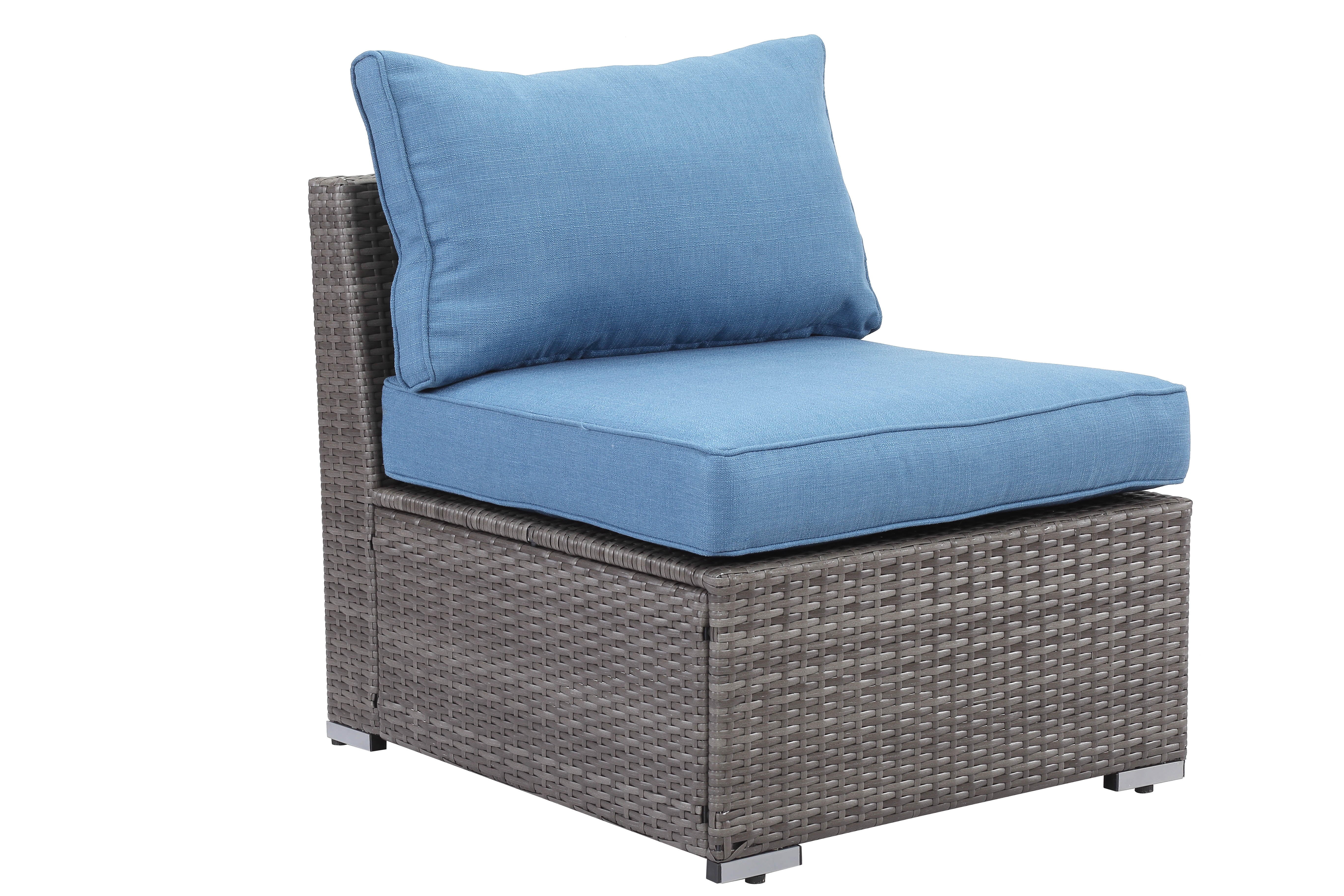 Cozyhom 1 Piece Patio Armless Sofa Set, Patio Armless Outdoor Furniture