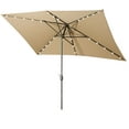 thumbnail image 1 of Cozyhom 10 x 6.5ft Outdoor Patio Solar LED Lighted Patio Umbrella, Tilt Adjustable, UV Resistant Fabric - Sand, 1 of 6