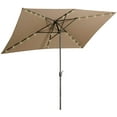 thumbnail image 1 of Cozyhom 10 x 6.5ft Outdoor Patio Solar LED Lighted Patio Umbrella, Tilt Adjustable, UV Resistant Fabric - Taupe, 1 of 6