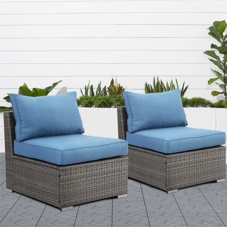 Woven loveseat with discount cushion