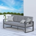 thumbnail image 1 of CozyHom 3-Seat Outdoor Aluminum Patio Sofa, All-Weather Modern Metal Couch With Removable, Water-Resistant Cushions, Gray, 1 of 10