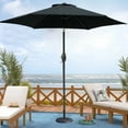 thumbnail image 1 of Cozyhom 7.5 Ft Outdoor Patio Umbrella With Tilt And Crank Waterproof Market Umbrella 6 Ribs For Deck Lawn Pool& Backyard, Black, 1 of 14