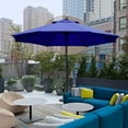 thumbnail image 1 of Cozyhom 9 ft Patio Umbrella Outdoor Market Table Umbrellas with Push Button Tilt and Crank, Clearance at a loss, Navy blue, 1 of 10
