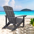 thumbnail image 1 of Cozyhom Adirondack Patio Chairs, Weather Resistant Hips Plastic Outdoor Patio Chairs With Natural Wood Grain, Campfire Chairs For Outside Deck Garden Backyard Fire Pit, Grey, 1 of 13