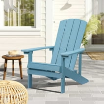 Cozyhom Big Easy Outdoor Resin Adirondack Chair, Adirondack Patio Chairs, Weather Resistant For Patio Deck Garden Backyard, Lake Blue