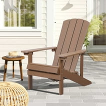 Cozyhom Big Easy Outdoor Wooden Adirondack Chair, Adirondack Patio Chairs, Weather Resistant For Patio Deck Garden Backyard, Brown