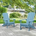 thumbnail image 1 of Cozyhom Outdoor Big Easy Adirondack Chair, Adirondack Patio Chairs, Wooden Adirondack Chair, Lake Blue, 1 of 13
