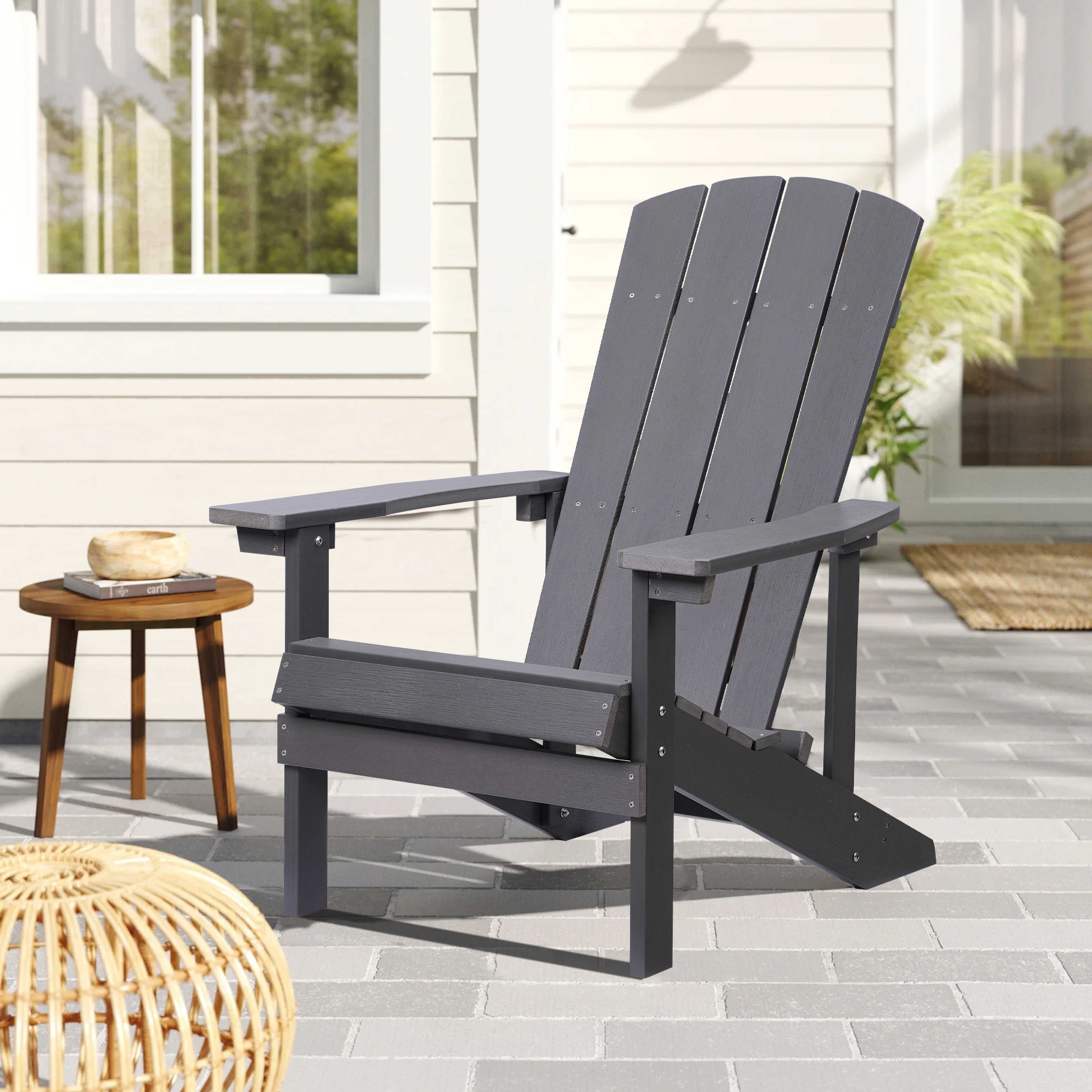 Cozyhom Outdoor Patio Folding Resin Adirondack Chair, Adirondack Patio Chairs Weather Resistant