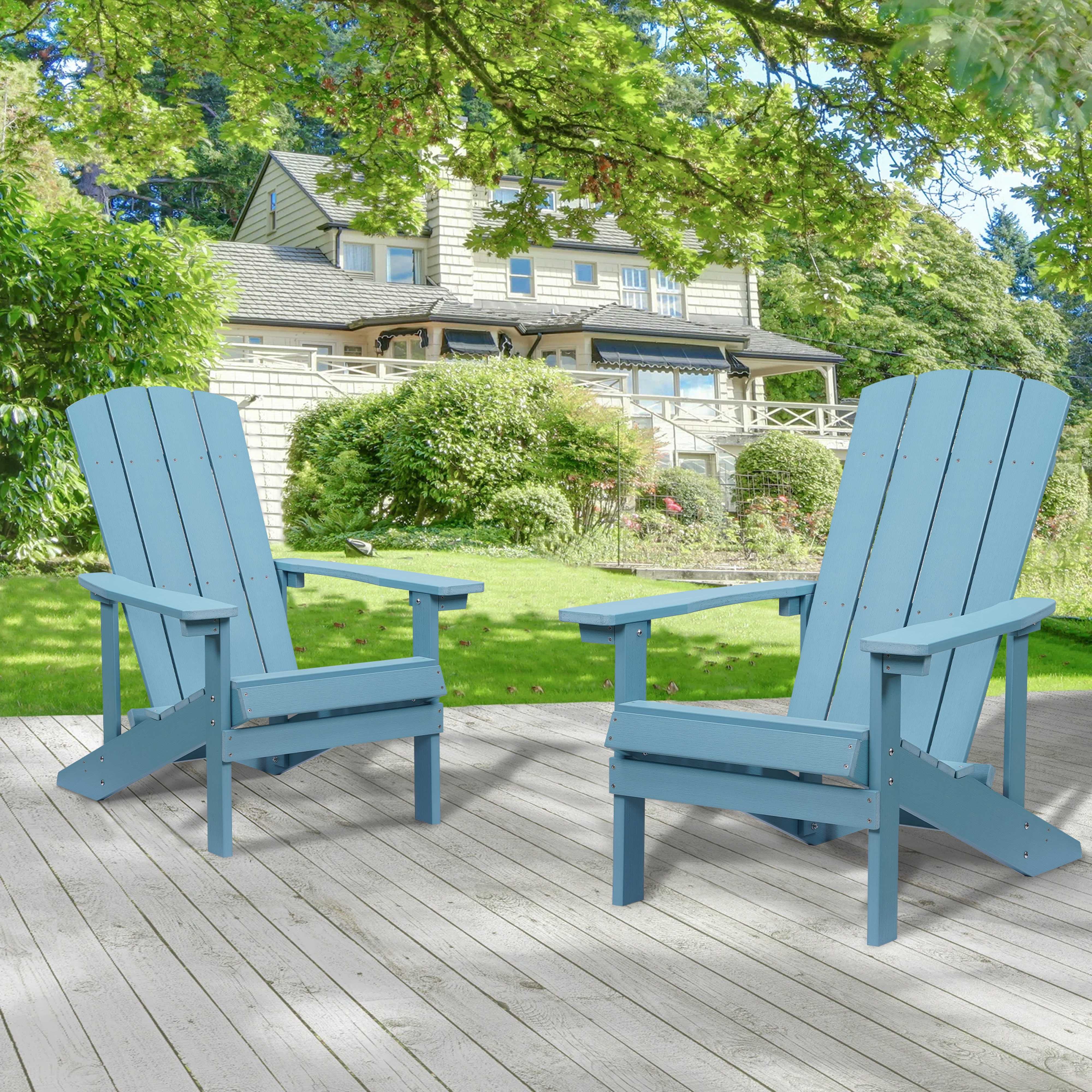 Cozyhom Stackable Outdoor Patio Folding Resin Adirondack Chairs Set of