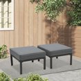 thumbnail image 1 of Cozyhome 2 Pc Outdoor Footstool, Patio Aluminum Ottomans With Thick Cushion, Compact And Comfortable, Gray, 1 of 10