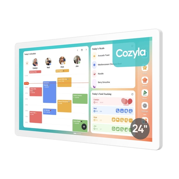 Cozyla Calendar+ 2: 24 inch Digital Wall Calendar Planner Touch Screen Wall Mount White