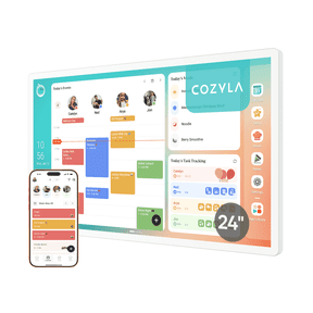 Cozyla Calendar Plus 2, 24" Smart Digital Calendar & Family Wall Planner, Electronic Touch Screen Chore Chart with Meal Planner, AI Voice Agent & Wall Mount