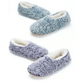 thumbnail image 1 of Cozylook 2-Pack Women's Low-Cut Slipper Socks, Grippy Soles, Sherpa Lined, Fuzzy House Shoes, Cozy Gifts for Her, Sizes 5-6 Fluffy Purple/Teal, 1 of 5