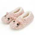 thumbnail image 1 of Cozylook Cute Animal Slipper Socks for Toddler Kids Girls Women, Fuzzy Fluffy Sherpa Lined, Non-Slip Indoor House Shoes, Cozy Birthday Christmas Gifts, Pink Cat Big Kid 4-6, 1 of 6
