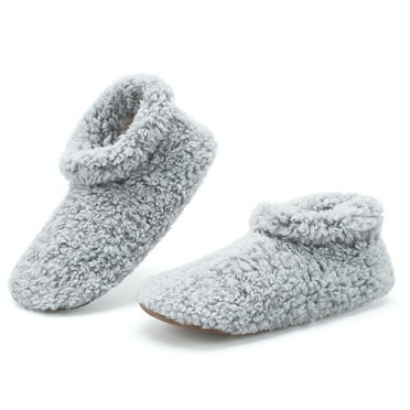 Cozylook Fuzzy Slippers for Women Indoor with Non-Slip Grippers, Warm Fluffy Sherpa Lined - Soft Sole House Sock Shoes
