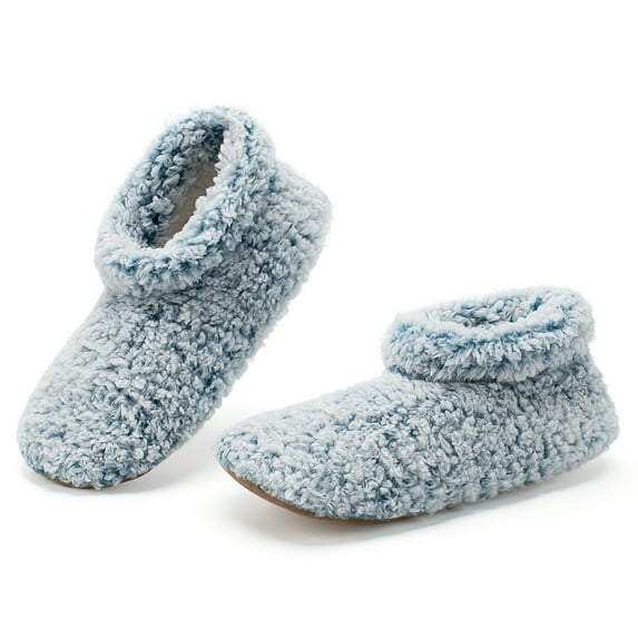 Cozylook Fuzzy Slippers for Women Indoor with Non-Slip Grippers, Warm Fluffy Sherpa Lined - Soft Sole House Sock Shoes